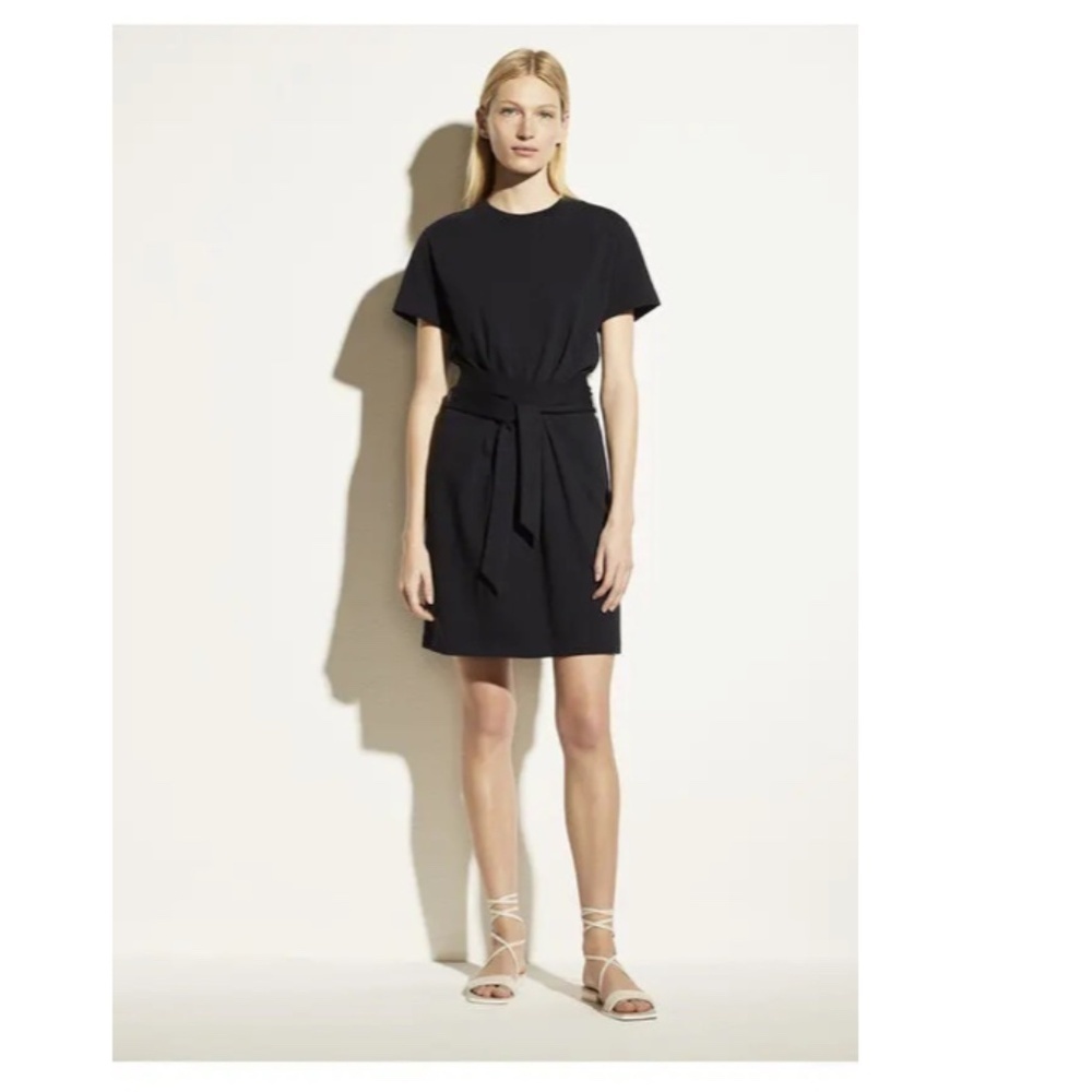 Vince Short Sleeve Tie Waist Dress